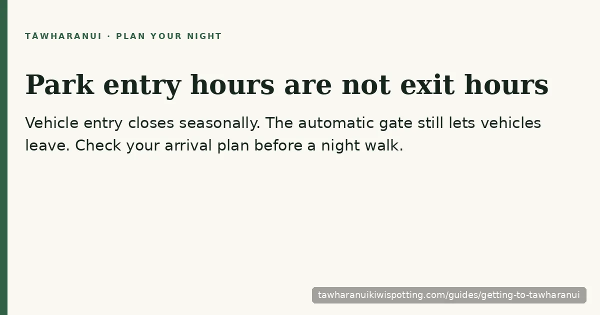Planning advice for Getting to Tāwharanui for a Kiwi Night Walk